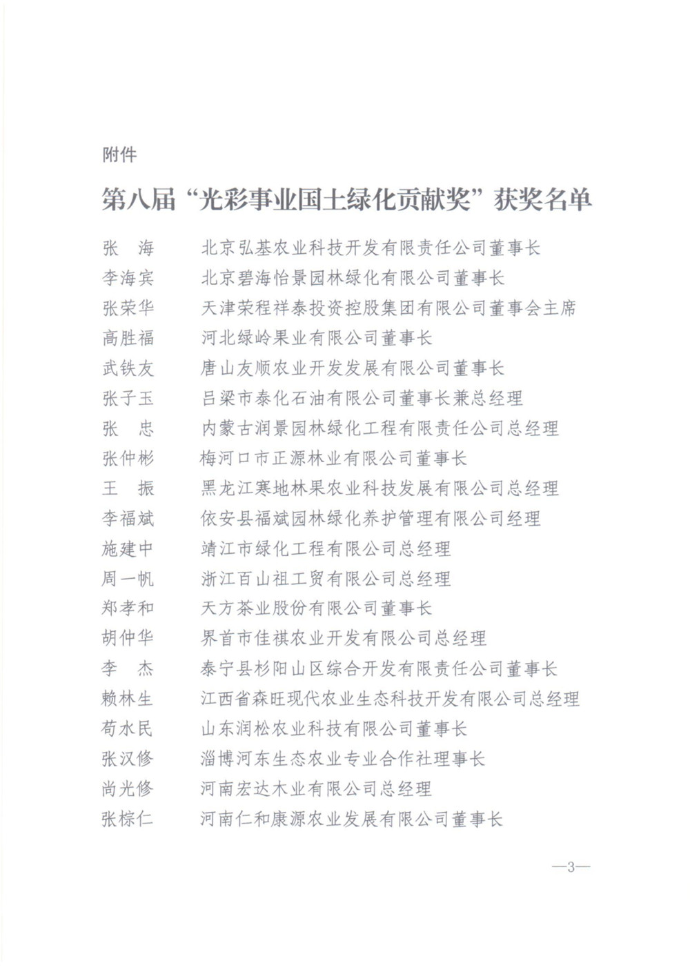 我市河北綠嶺果業(yè)有限公司董事長高勝福獲“光彩事業(yè)國土綠化貢獻(xiàn)獎”榮譽稱號